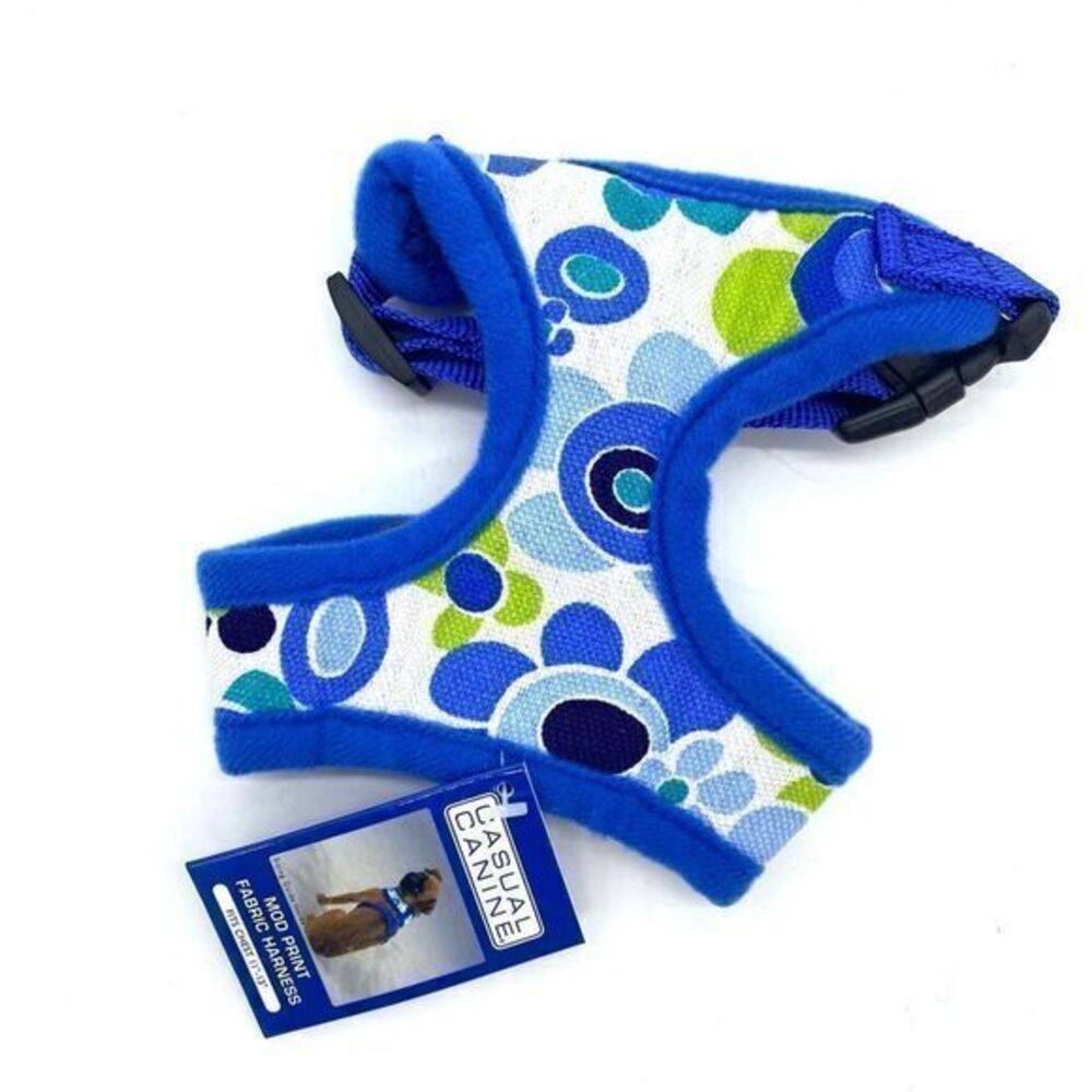 Dog Harness Casual Canine Blue Floral Mod Print XS New
